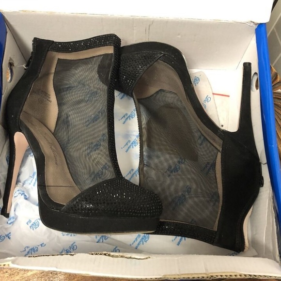 De Blossom,women,shoes,High heel ankle boots,mesh lining,frost black,Sz 7.5.! - Picture 3 of 12